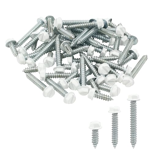 60 tornillos self-drilling hexagonal blancos de 3 tamaños miniatura 5