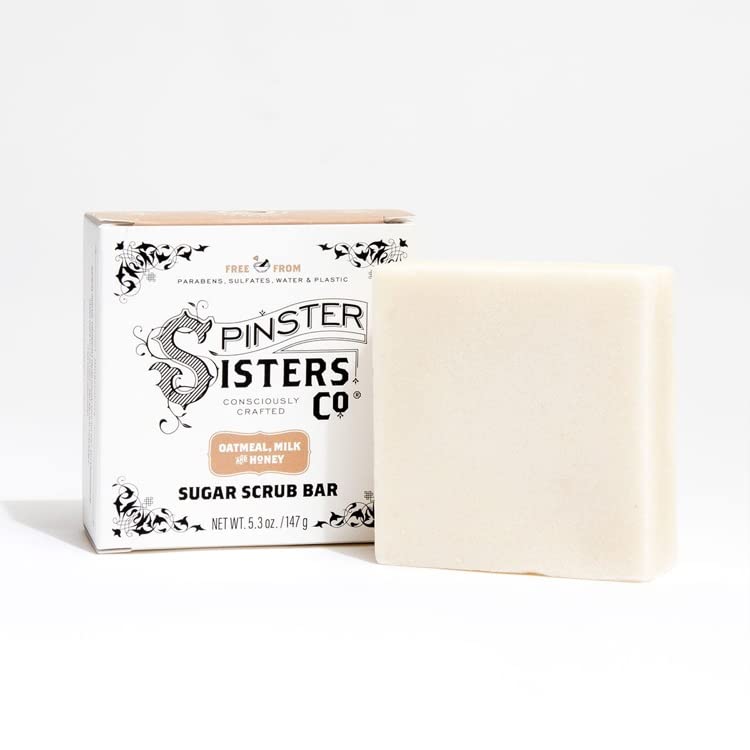 SPINSTER SISTERS CO Oatmeal Milk & Honey Sugar Scrub Bar, 4 OZ