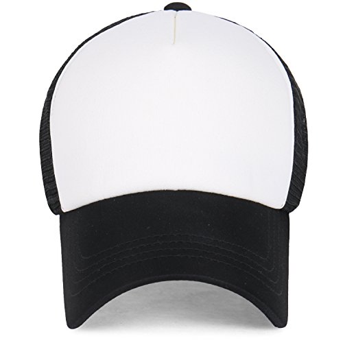 Ililily Plain Baseball cap Simple Mesh Snapback