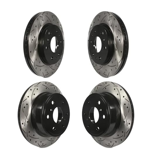 Front Rear Coated Drilled Slotted Disc Brake Rotors Kit For Chevrolet Silverado 1500 GMC Sierra Tahoe Yukon Cadillac Suburban Escalade XL Avalanche ESV EXT KD-100206