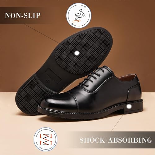 SILENTCARE Men's Dress Shoes Formal Oxford Business Comfortable Classic Lace Up Shoes4