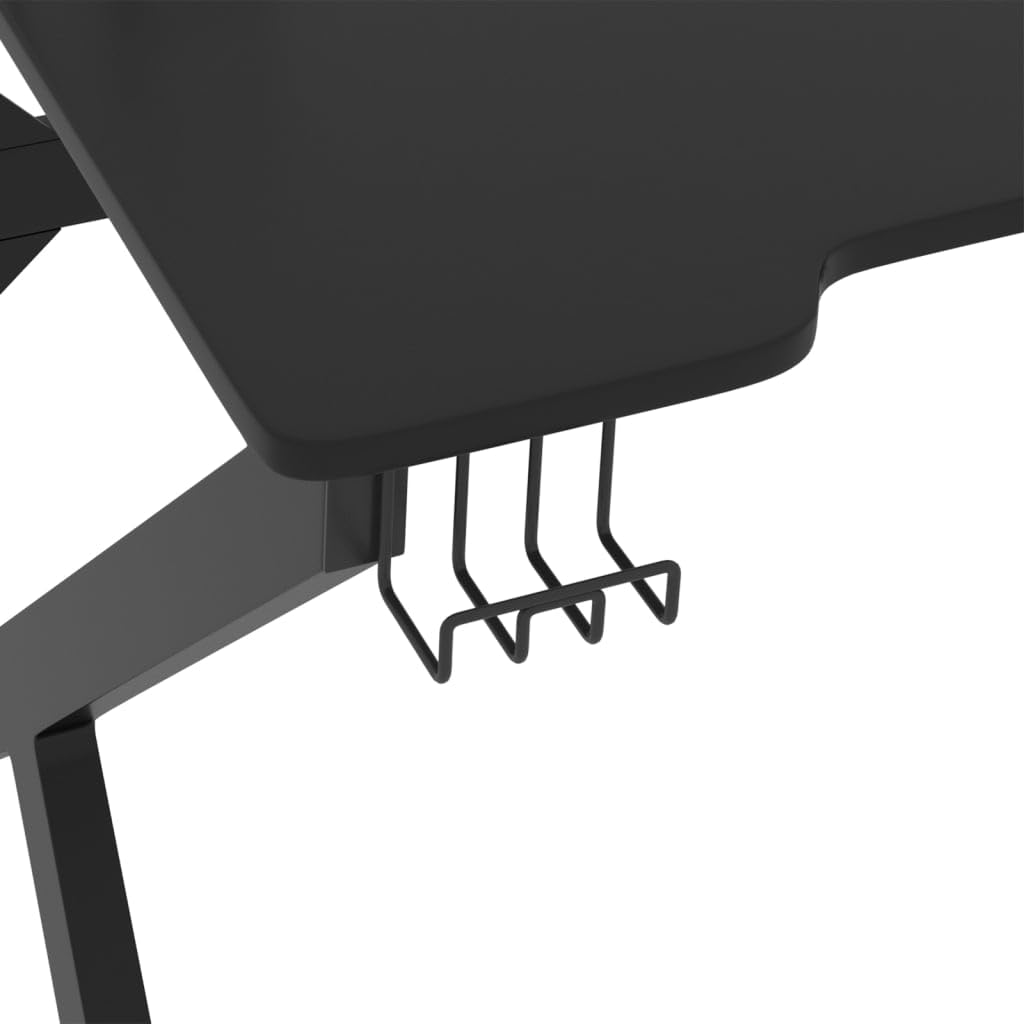 Scrivania,Supporto per stampante,Piccola postazione di lavoro in casa,Scrivania per computer in stile moderno,Scrivania da Gaming con Gambe a Forma di K Nera 90x60x75cm