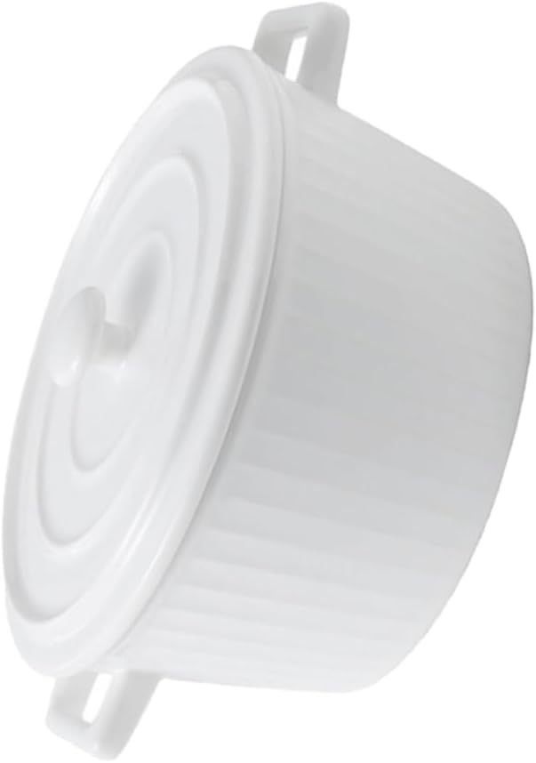 KICHOUSE Soup Bowl Lid Double Handles Ceramic Insulated Instant Noodle Bowl Lunch Container Safe for Oven Microwave Dishwasher