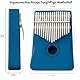 Kalimba Set – 8-teiliges Fingerklavier Musikinstrument mit 17 Tasten – inkl. Tasche, Stimmhammer & Zubehör – aus Massivholz –Klaviergeschenk für Erwachsene, Kinder, Anfänger (Ocean Blau)