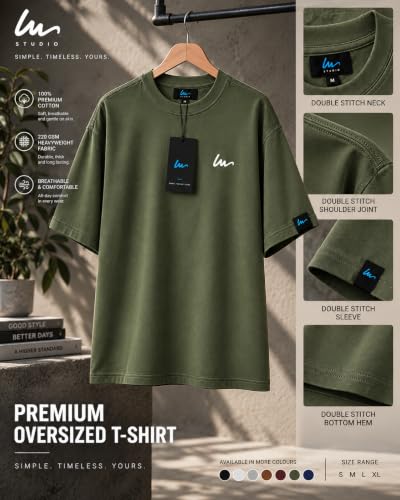 Image of Oversized T-Shirt for Men and Women, Black, White, and Charcoal Grey Colour, Cotton, Drop Shoulder Baggy Fit