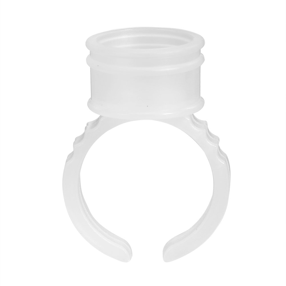 Eyebrow Ink Ring Cup, 500pcs Disposable Plastic Eyebrow Nail Art Finger Rings Pigments Holder Container Cup Medium Size (500pcs)