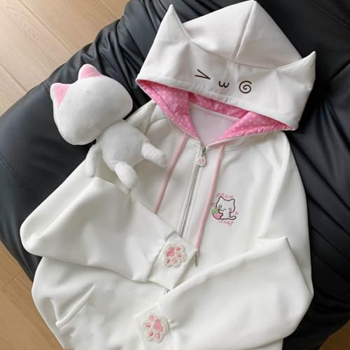 Image of Pokn Y2K Zip Up Hoodie Jojifuku Cutecore Kawaii Hoodie Clothes Women Long Sleeves Tops Graphic Cutecore Shoujo Clothes