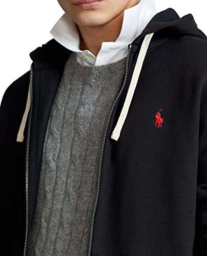 POLO RALPH LAUREN Classic Full-Zip Fleece Hooded Sweatshirt - L - BlackRedPony4