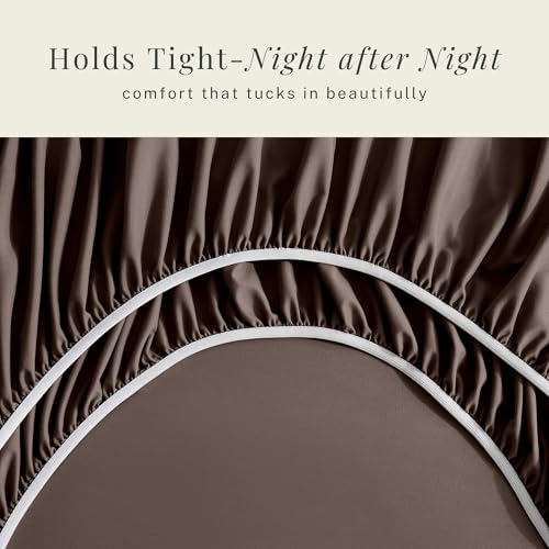 Image of Hearth & Harbor Extra Deep Pocket Queen Sheets Sets - Fits Mattress 18-24 Inches Deep - Extra Deep Pocket Sheets - 6 Piece Queen Size - Brown