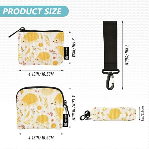 Cartoon Animal Pangolin Gold Women's Change Wallet Card Cases Thin Flat Identity Card Protector with Zipper Coin Pocket for Daily Use 2 Packs de credito para Hombre4