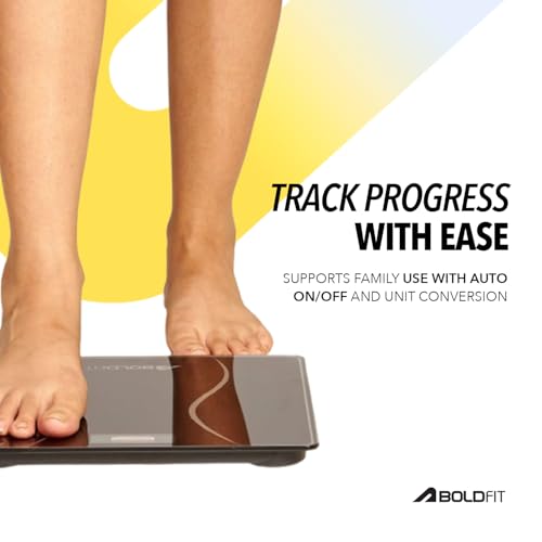 Image of Boldfit Weight Machine for Home Digital Weighing Machine for Human Body with LCD Display Max Weight Capacity 180Kgs (Batteries Not Included) - Bathroom Scale for Home