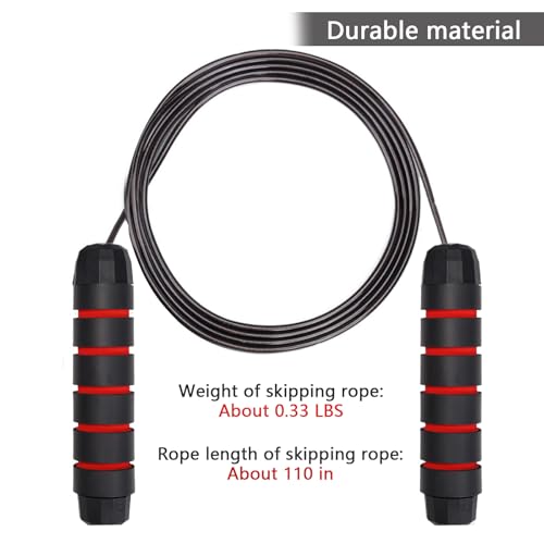 Jump Rope, Adjustable Tangle-Free Rapid Speed Rope with Ball Bearings Anti-Slip Foam Handles for Kids, Men, and Women - Image 4