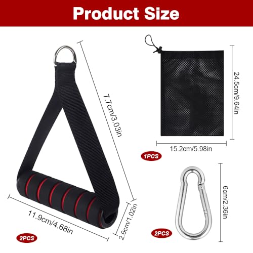 Einhandgriff, 2 Stück Griffe Für Fitnessbänder, Griff Einhand Kabelzug Einhandgriff Für Widerstandsbänder Expander Bänder Trizeps Trainings Rope Stretch für Home Gym Seilzug Fitness Kraftraining