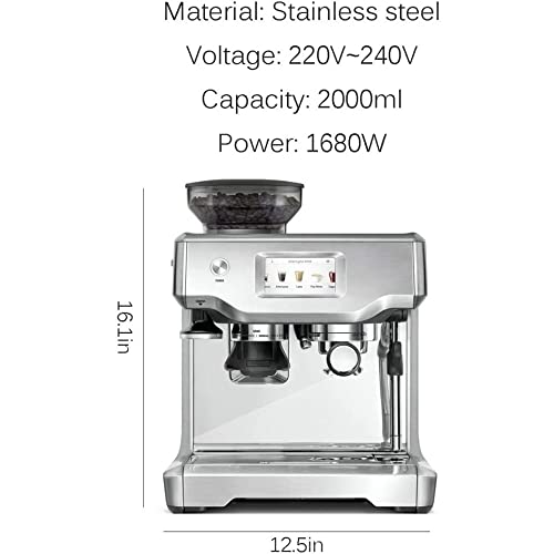 Máquina de café Espresso Italiano de Bombeo semiautomático con Molinillo y Varita de Vapor Máquina de café de 1700 W… - Imagen 8