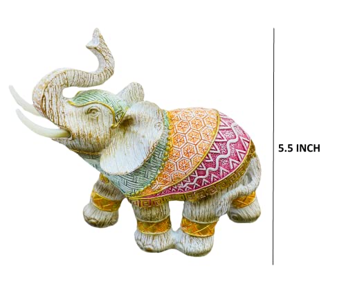 Image of AUGEN Polyresin Elephant Idol Statue Showpiece for Home Decor Decoration and Gifting (1 Piece,7145A1)-B
