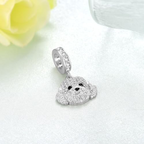 TYSO Poodle Charms 925 Sterling Silver Poodle Gifts Cute Dog Charms for Bracelets Poodle Dog Jewelry Gifts for Women3
