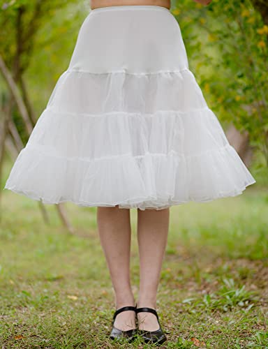 Image of 1950s Vintage Knee Length Crinoline Petticoats For Women Tulle skirts for under dresses 50s Clothing