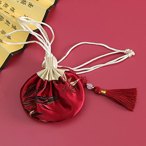 Bolsa de seda bordada para joyería, 4 piezas miniatura 1