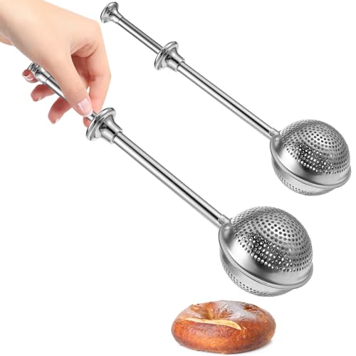 Giantree 2 Pcs Powdered Sugar Flour, Powdered Sugar Shaker Duster, Flour Dispenser Shaker with 18/8 Stainless Steel Fine Mesh Dispenser Sugars and Spring Operated Handle for Sugar and Spices
