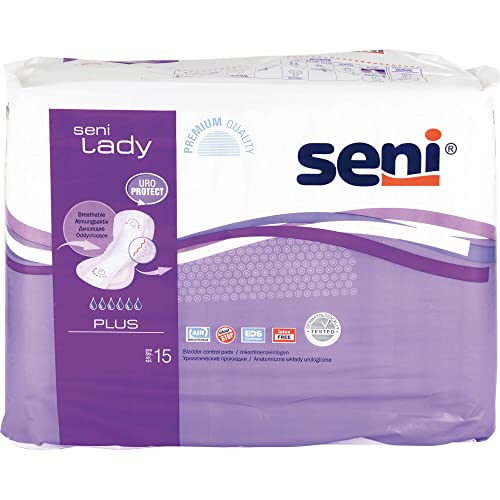 Seni Lady Plus 15 Stück Inkontinenzvorlagen, atmungsaktive Einlagen bei mittlerer Inkontinenz (PZN: 03572174)