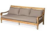 LANTERFANT Loungebank Roos Relaxliege Sofa Kissen Bett Teakfarbe und Taupe - 4