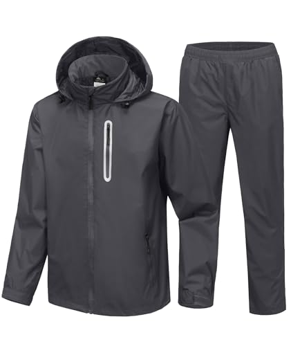 SPEEDRUN Combinaison de Pluie Imperméable et Réfléchissante - Veste et Pantalon Homme - Rain Coat Ensemble Vêtements Moto Sport Outdoor