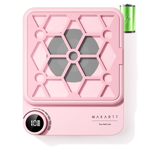 Image of Makartt Compact Rechargeable Nail Dust Collector - 5500RPM Dust Collector Nail Tech ERYNOS Adjustable Speed,Quiet for Polishing Cuticle Manicure Salon&Home Use With 10pcs Filters&Dust Brush White