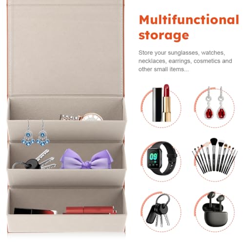 Image of JIANWEI 3-Slot Sunglasses Travel Case with 1-Slot Sunglasses Travel Case, Multiple Pairs Eyeglasses Storage Holder