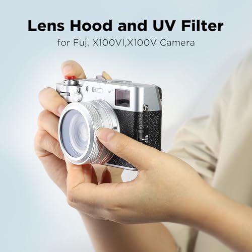 Haoge Cameralens Beschermingsfilter voor Fujifilm X100VI Fuji X100V Camera Accessoire Multi Waterdicht Nano Gecoat HD Optisch Glas met Geïntegreerde Adapter Ring Zilver LUV-XVIS - Afbeelding 3