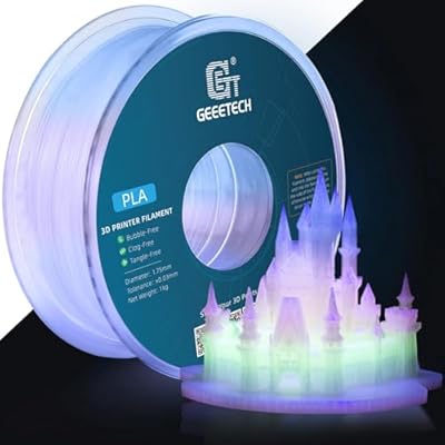 Geeetech 3D Printer Filament,Luminous Multicolor PLA Filament 1.75mm,Glow in The Dark PLA...