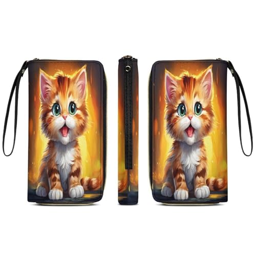 Cat Women's Wallet Wristlet Zipper Purse with Hand Strap Travel Credit Card Holder for Daily Use Gifts4