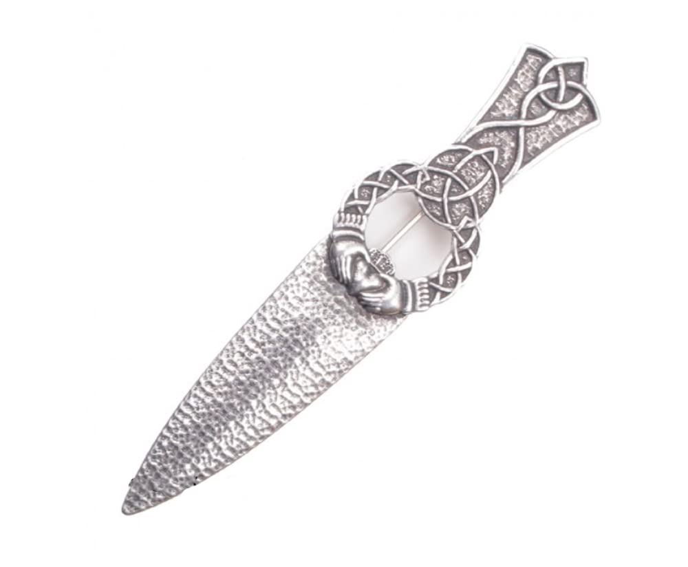 UT KiltsPremium Claddagh Knot Irish Kilt Pin, Scottish Kilt. Traditional Kilt Pin