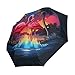 KAAVIYO Doodle Cartoon Flamingo Umbrella Windproof Automatic Foldable Umbrells Auto Open Close for Men Women Kids