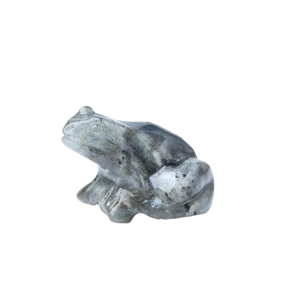 HUFFA Natural Crystal Carved Frog - Unique Geode Rock Artwork for Home Decoration(Labradorite)