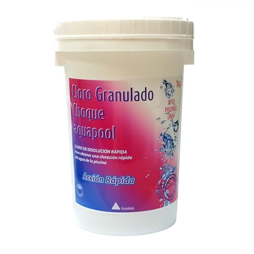 Cloro Granulado Mini Piscinas disolución rápida Aquapool (Choque granulado) 1 kg - Apto para POLIÉSTER/Liner