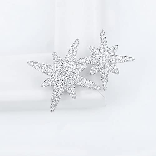 Image of Sparkle Crystal Star of David Brooch Pin Rhinestone Star Bouquet Brooch Pin Lapel Pins Spiritual Brooch Badge