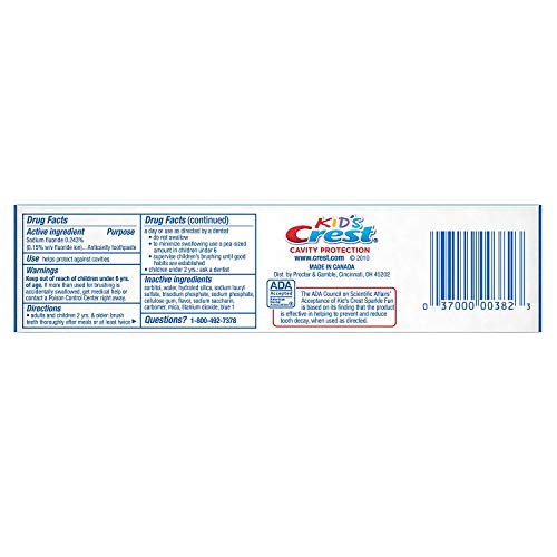 Crest Toothpaste for Kids, Cavity Protection Sparkle Fun 4.6 Ounces Each (Value Pack of 11)