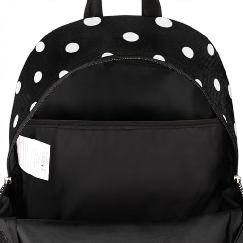 School Backpack for Boys Girls, White Black Polka Dot Elementary School Bags Polka Dot Lightweight Bookbag Laptop Backpack Casual Daypack Rucksack for Kids Teens4