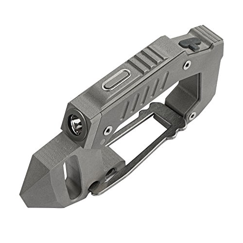 MecArmy FL10 TC4 Titanium USB Rechargeable Flashlight, 360 Lumens Innovate EDC Carabiner FlashlightLightweight Multifunctional Keychain Flashlight with A Lifespan Of Up To 50000 Hours (Sandblasted)