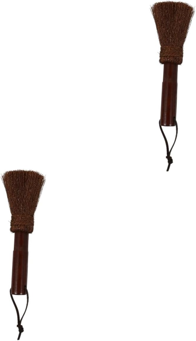 2pcs Kitchen Cleaner Pot Brush Natural Palm Scrub for Kitchen Cleaning for Pots Pans Sinks Lightweight Design Light Brown Color