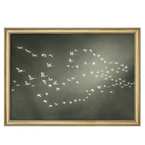 MUDECOR Premium Framed Wall Art White Birds in Flight on
