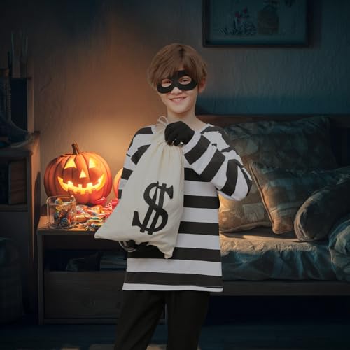 Disfraz de ladrón para niños 5 piezas Halloween miniatura 3