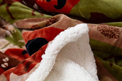 Carstens, Inc. Patchwork Lodge Soft Sherpa Plush Throw Blanket, 54" X 68", Multicolor #TOP4