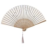 Cyrank Faltfächer, Faltfächer für Frauen Vintage Handfächer Handfächer Faltfächer mit Quaste Chinesische Hochzeitsfächer Dekoration(02)