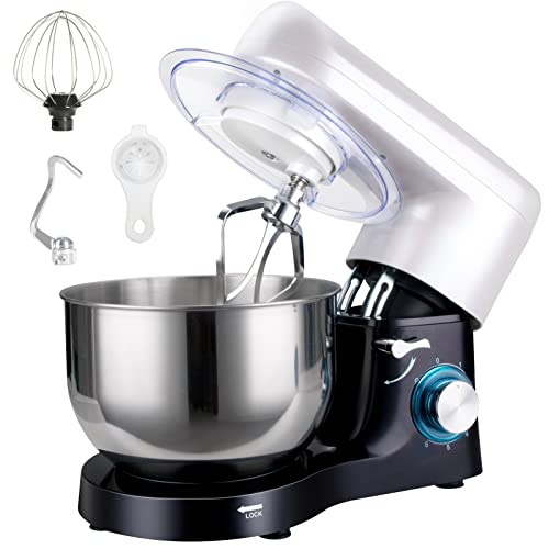 Produktfoto von Küchenmaschine, Küchenmixer, 1500 W, 6-Gang-Teigmixer mit neigbarem Kopf, 5,5-l-Edelstahlschüssel, inklusive Gestell,&hellip;