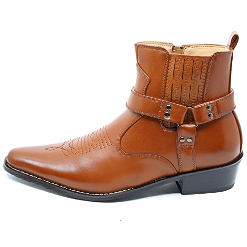 Metrocharm Diego-02 Men's Belt Strap Studded Western Cowboy Boots2