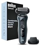 Braun Series 6 Regolabarba Uomo, Rasoio Elettrico Barba, Rifinitore Di Precisione EasyClick, SensoFlex, Wet&Dry, Ricaricabile, Custodia da Viaggio, Senza Fili, Idea Regalo, 61-N1200s Grigio