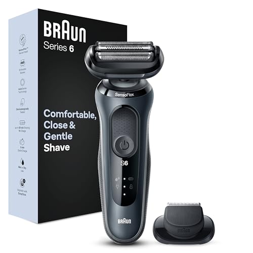 Braun Series 6 Regolabarba Uomo, Rasoio Elettrico Barba, Rifinitore Di Precisione EasyClick,...