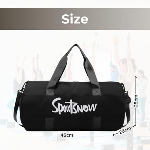 Image of KARRIER Multi-Function Large Capacity Weekend /Gym /Travel Bag, Multipurpose /Large /Water-Resistant /Spacious /Premium /Stylish /Unisex Carry-on Travel Bag (Black-UrbanDuffel)
