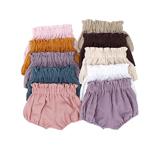 Infant Baby Girls Muslin Cotton Bloomer Shorts Newborn Toddler Kids Loose Bottom Harem Shorts Pumpkin Pants2